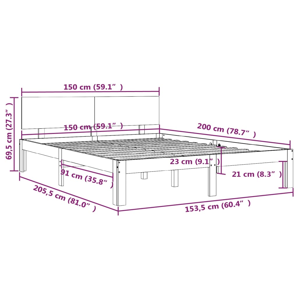 Sengeramme heltre 150x200 cm King Size