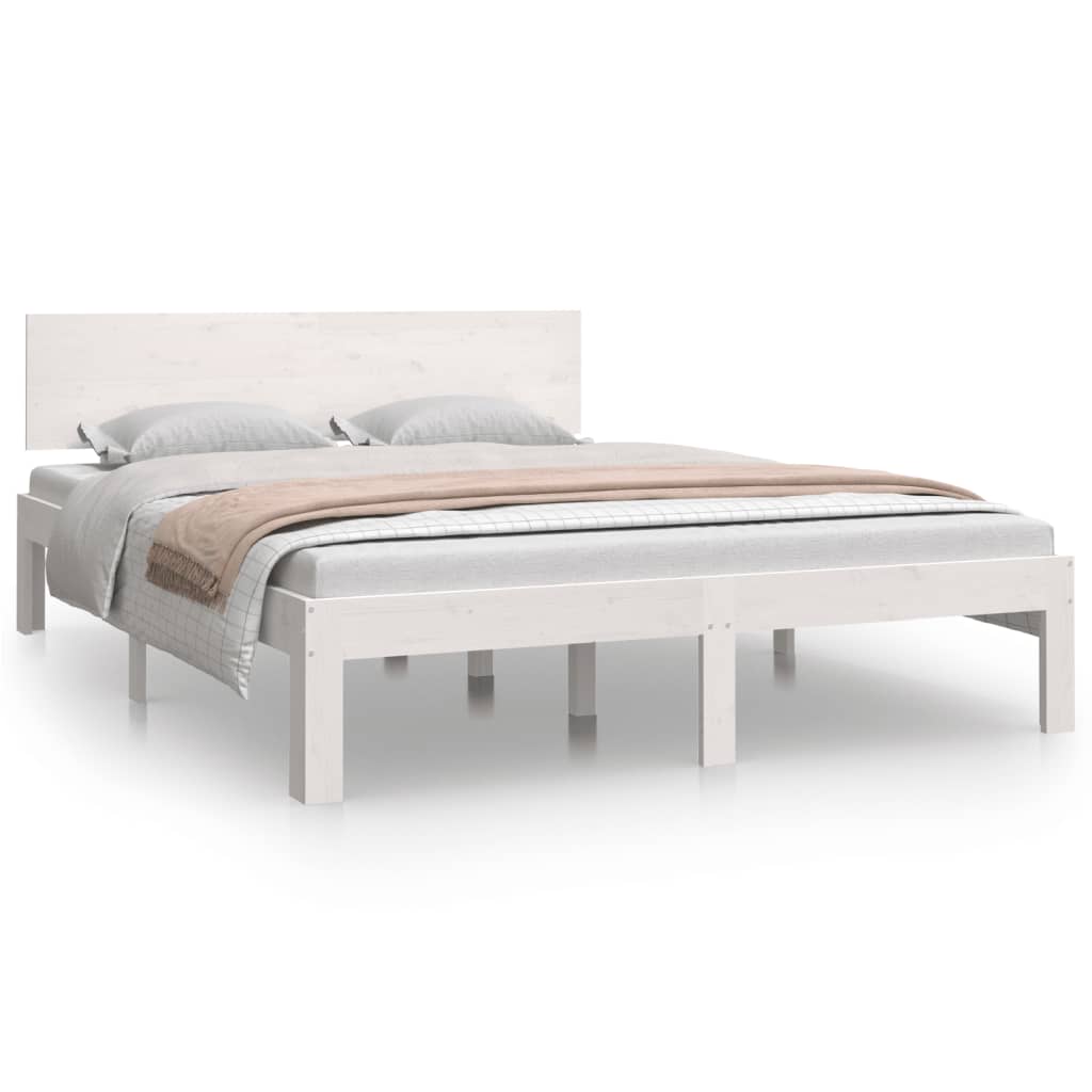 Sengeramme hvit heltre 150x200 cm King Size