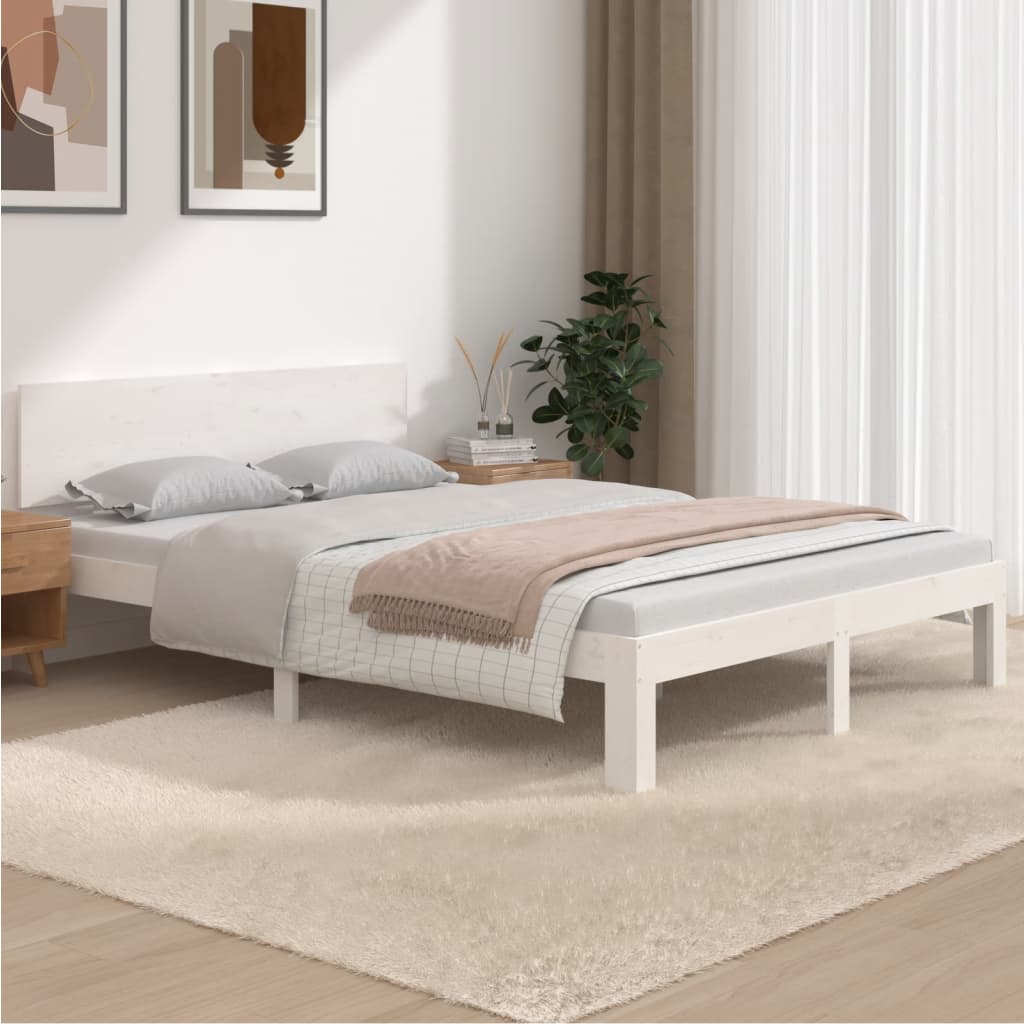 Sengeramme hvit heltre 150x200 cm King Size
