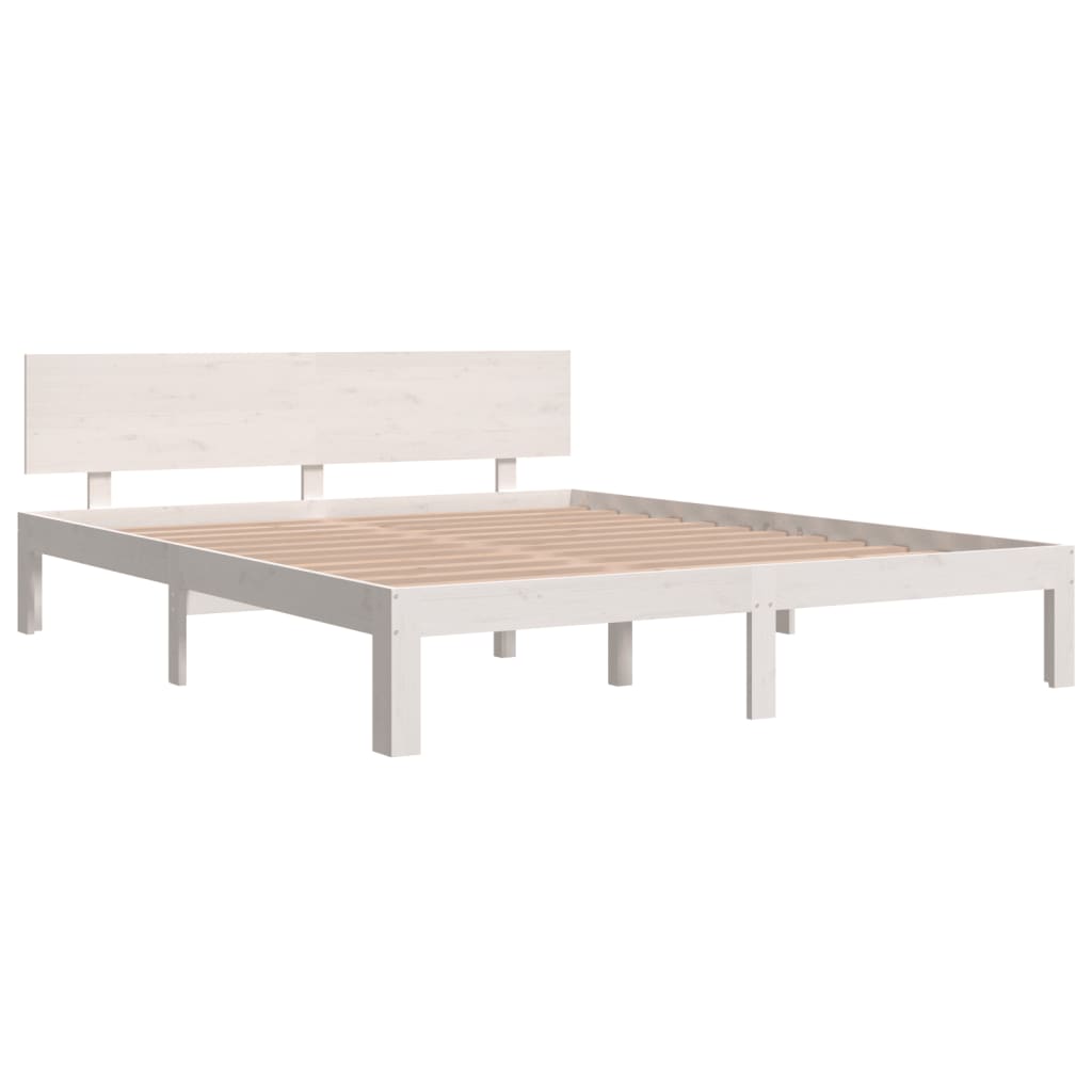 Sengeramme hvit heltre furu 160x200 cm