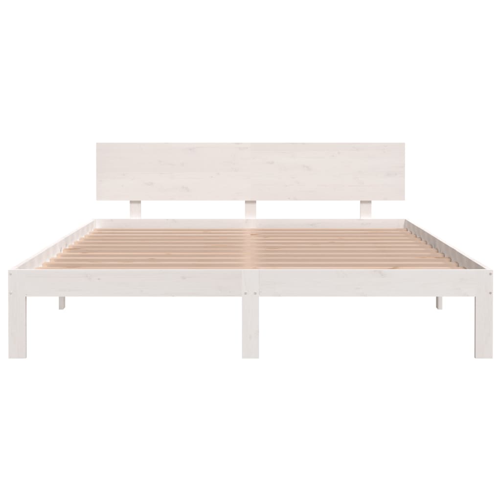 Sengeramme hvit heltre furu 160x200 cm