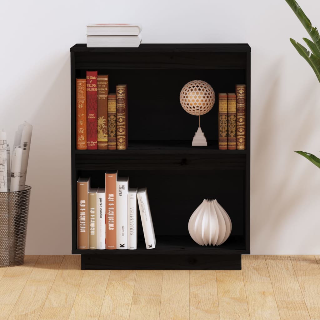 Konsollskap svart 60x34x75 cm heltre furu