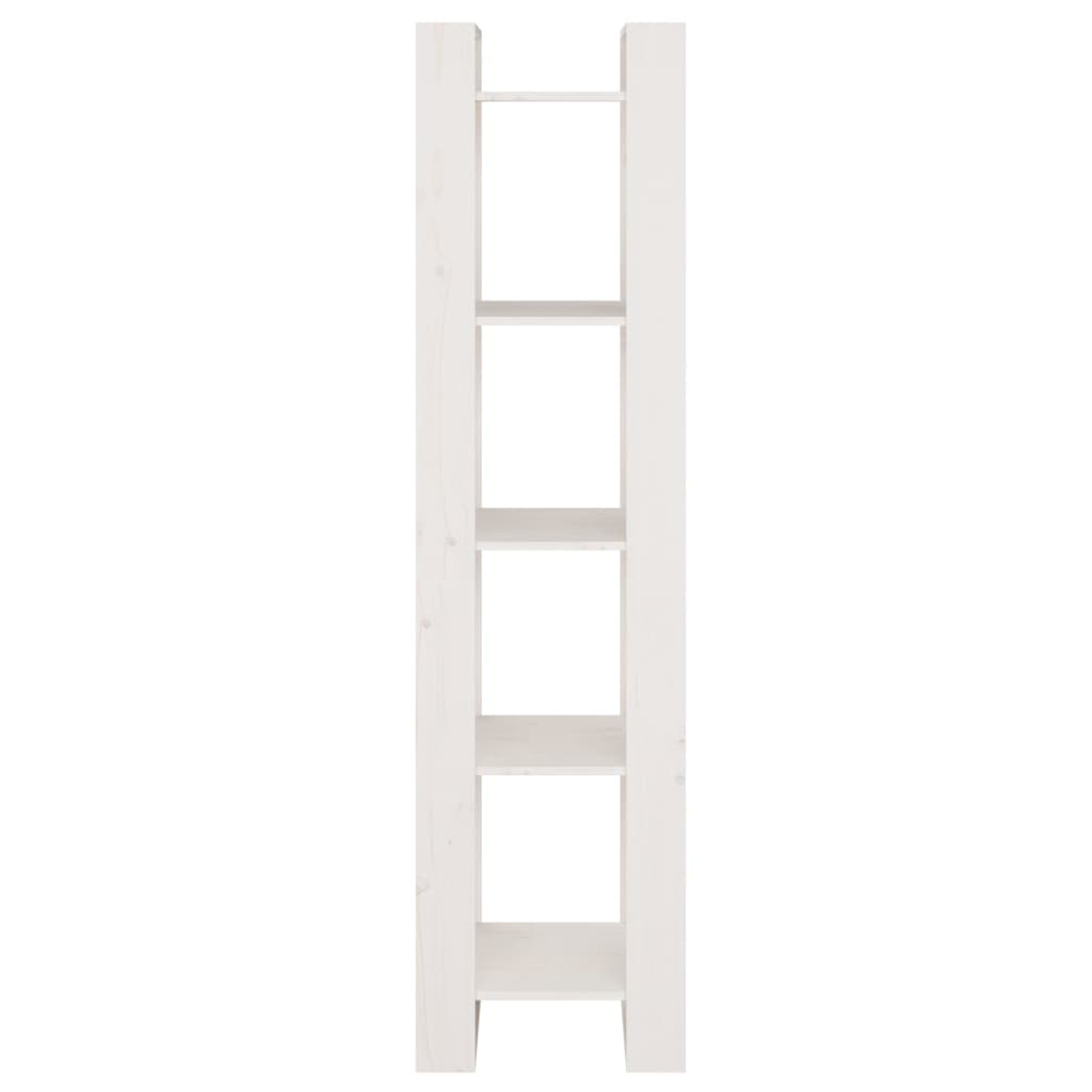 Bokhylle/romdeler hvit 41x35x160 cm heltre furu