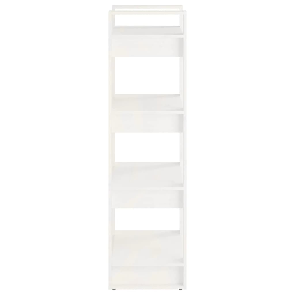 Bokhylle/romdeler hvit 60x35x125 cm heltre