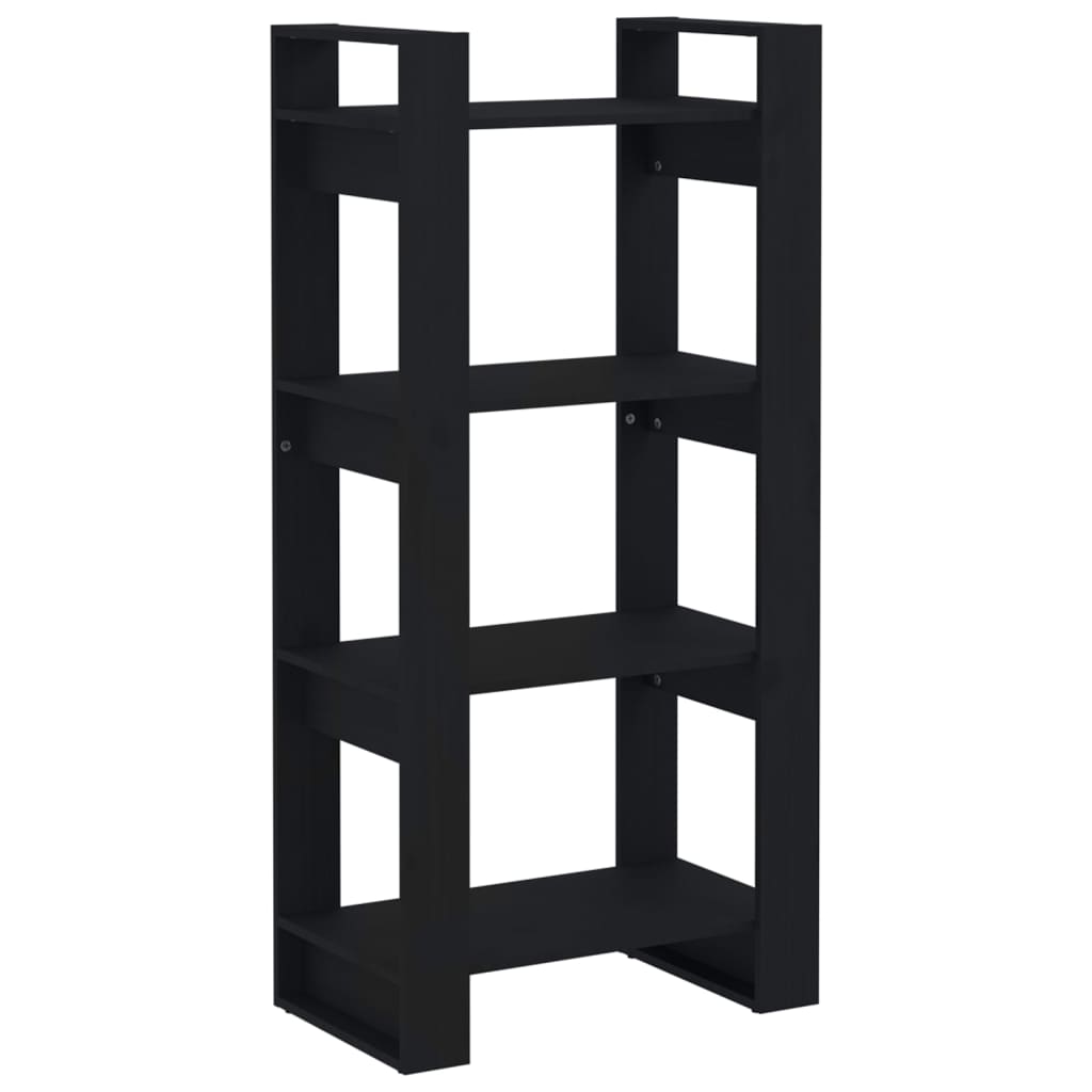 Bokhylle/romdeler svart 60x35x125 cm heltre