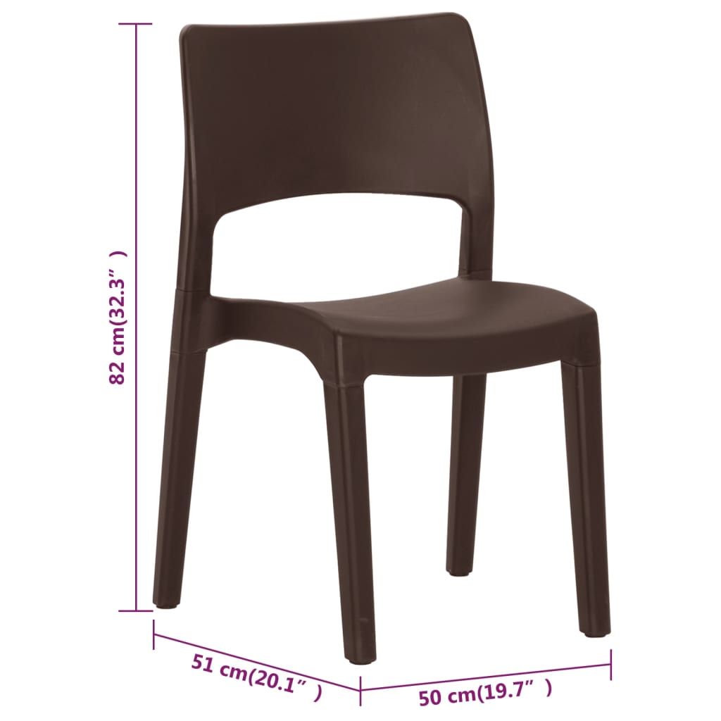 Hagestoler 2 stk mokka polypropylen