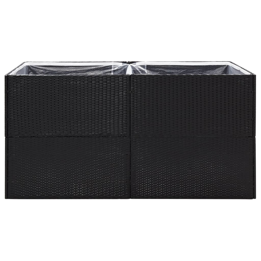 Plantekasse svart 157x80x80 cm polyrotting