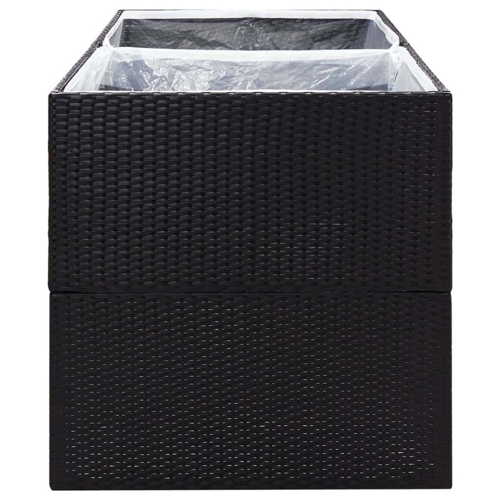 Plantekasse svart 157x80x80 cm polyrotting