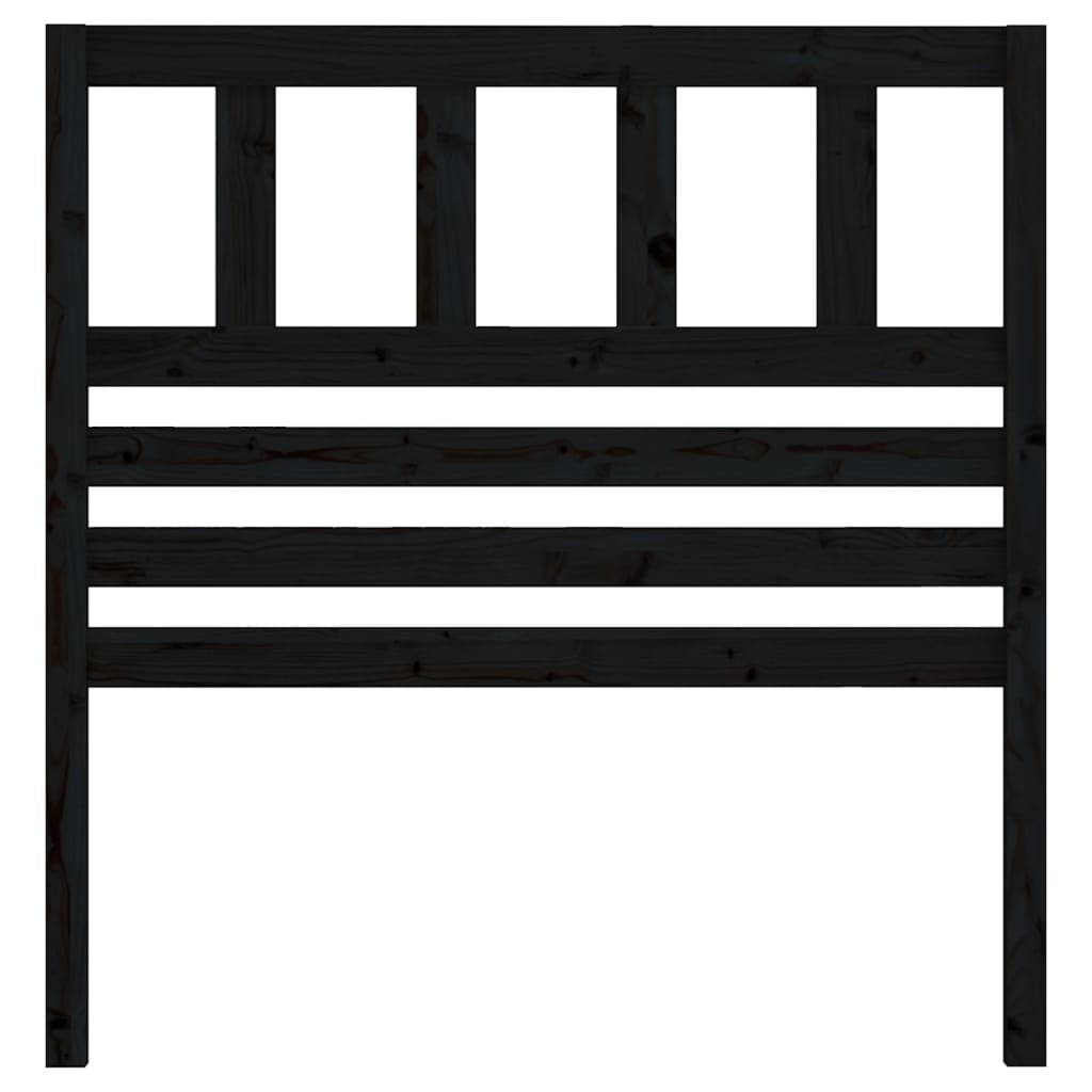 Sengegavl svart 81x4x100 cm heltre furu