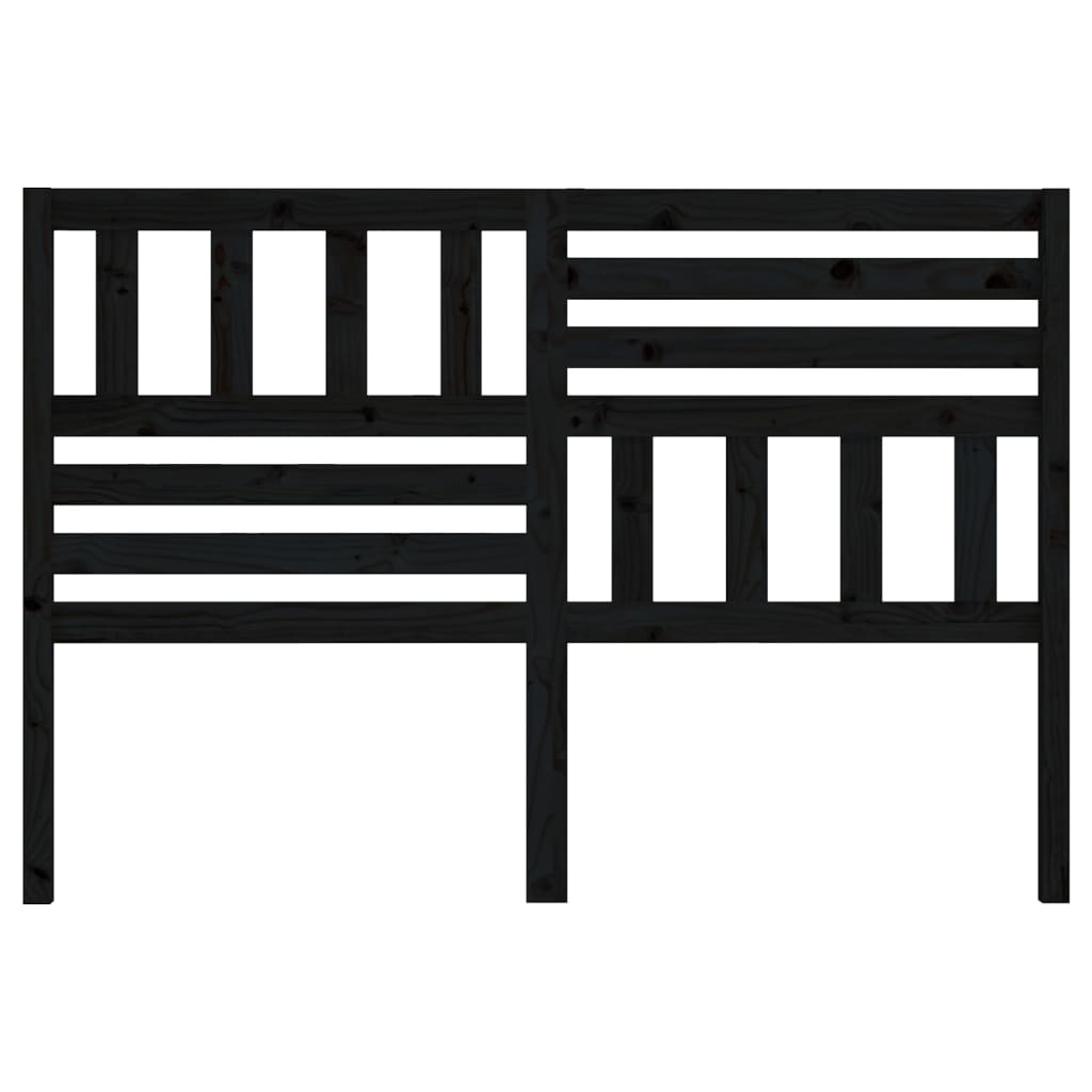 Sengegavl svart 126x4x100 cm heltre furu