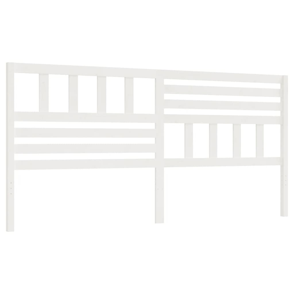 Sengegavl hvit 206x4x100 cm heltre furu