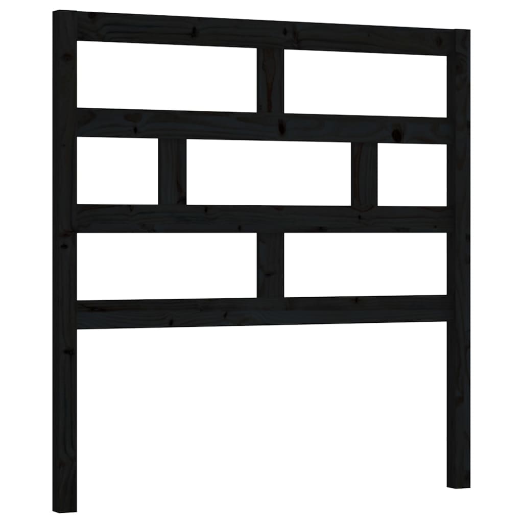 Sengegavl svart 81x4x100 cm heltre furu