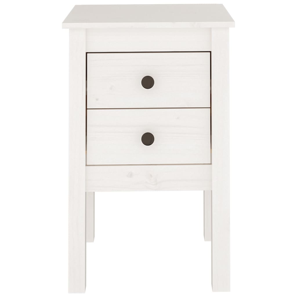 Nattbord 2 stk hvit 40x35x61,5 cm heltre furu