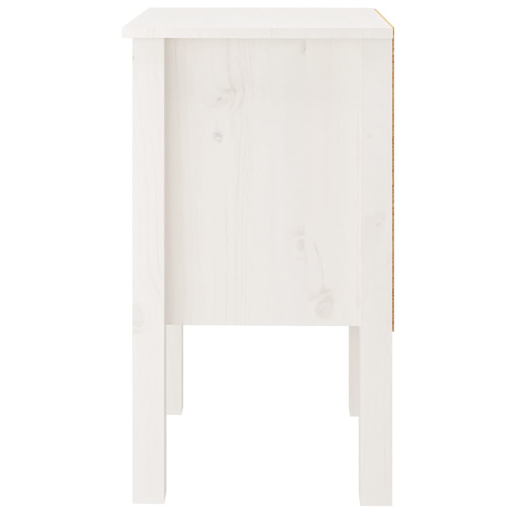 Nattbord 2 stk hvit 40x35x61,5 cm heltre furu