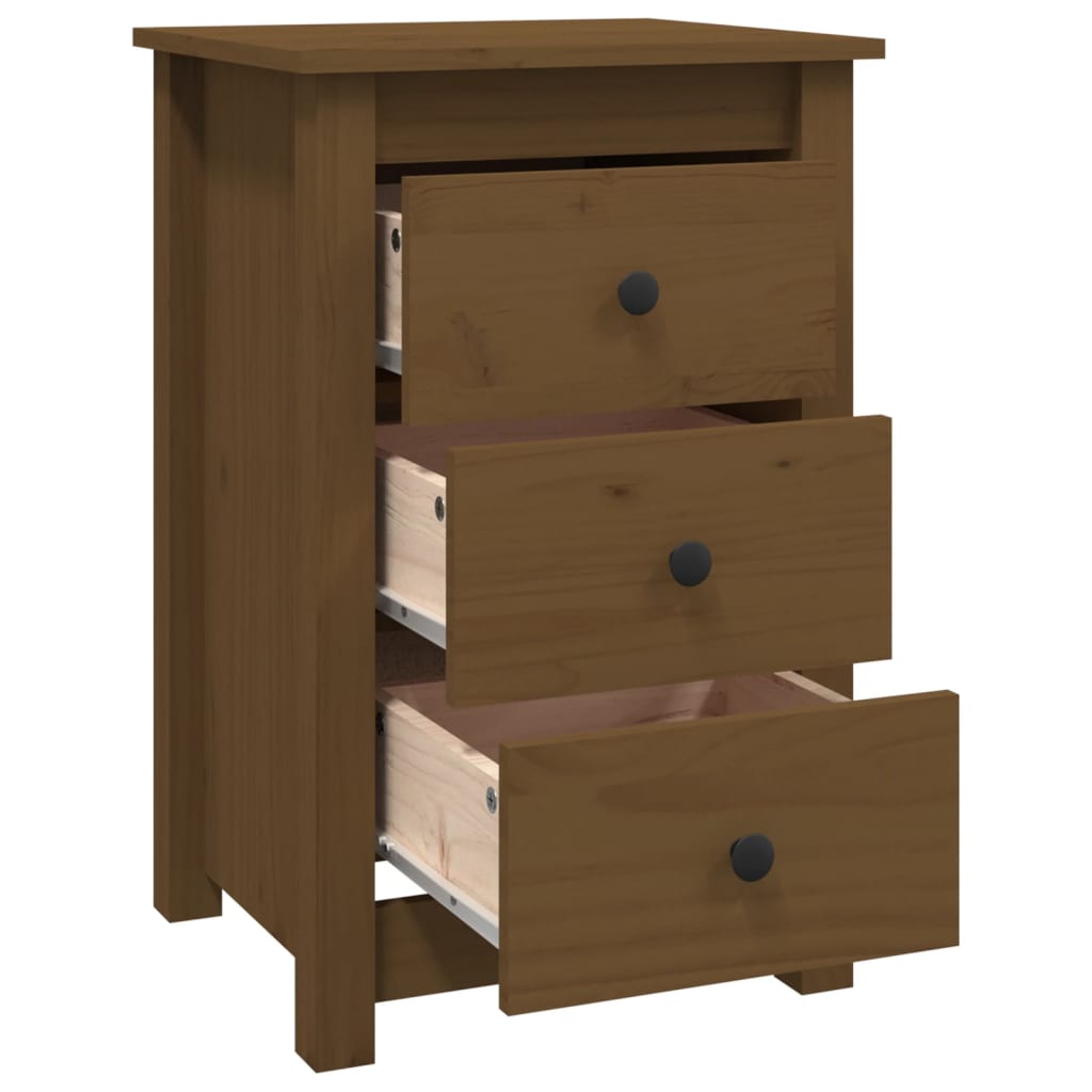 Nattbord 2 stk honningbrun 40x35x61 cm heltre furu