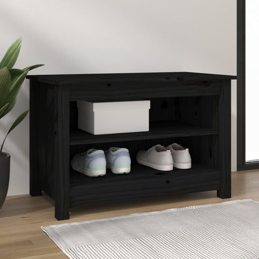 Skobenk svart 70x38x45,5 cm heltre furu