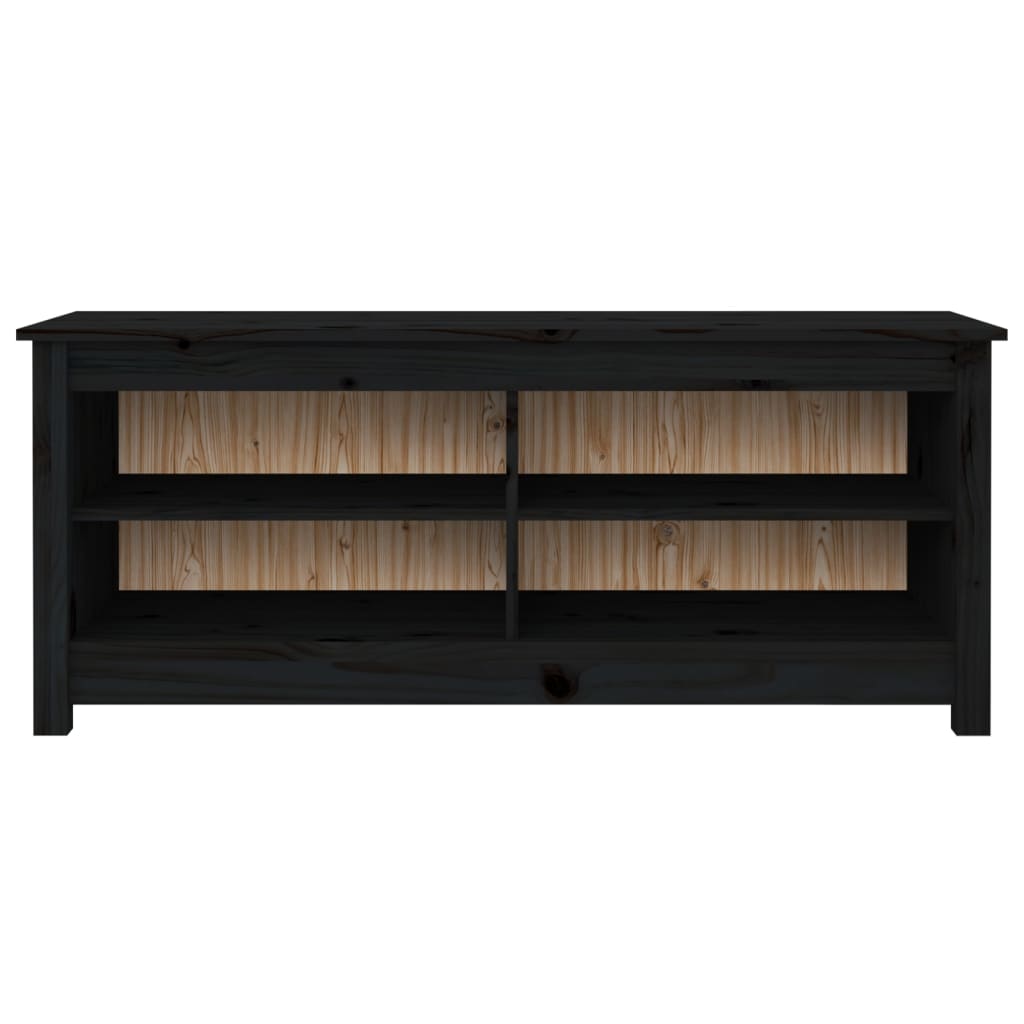 Skobenk svart 110x38x45,5 cm heltre furu