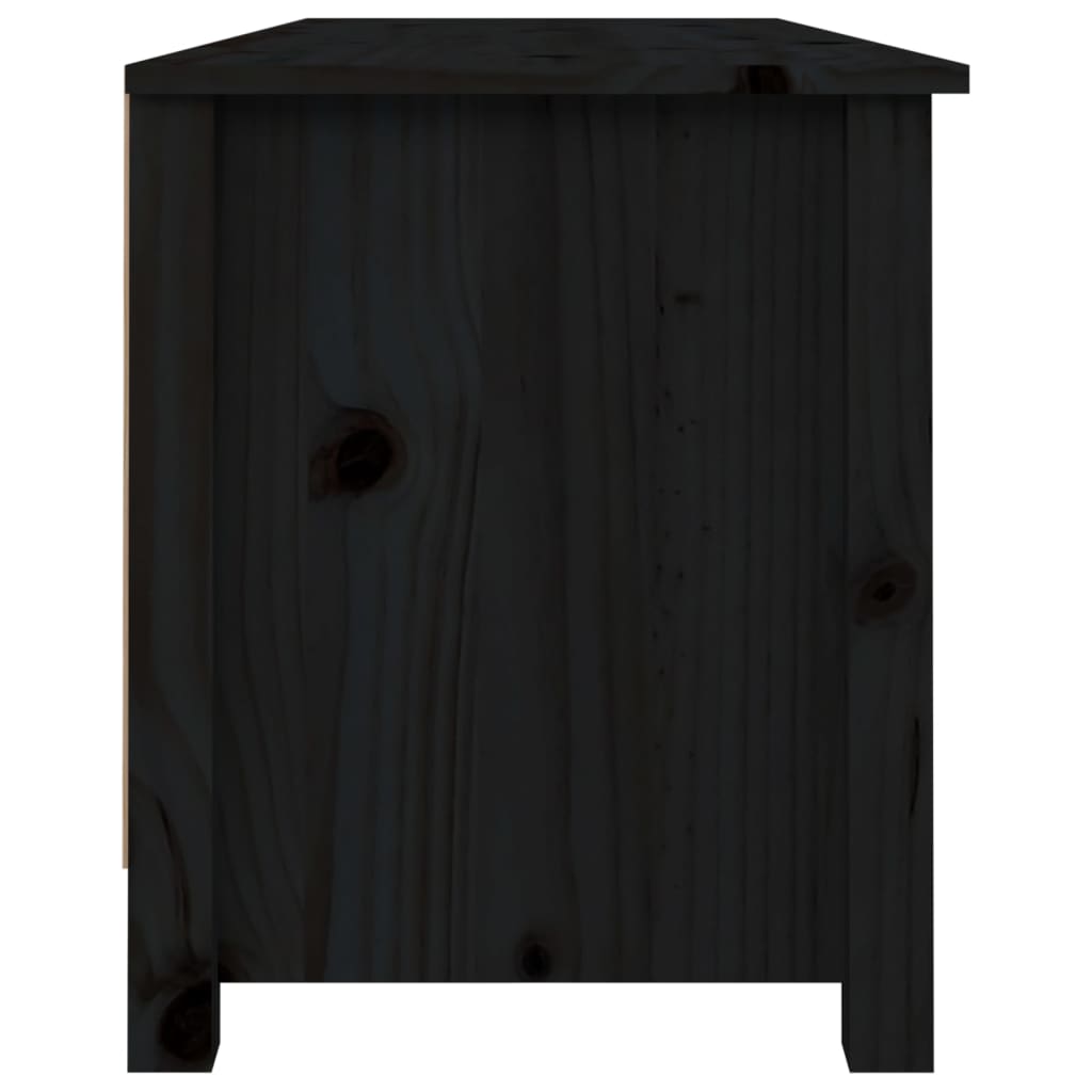 Skobenk svart 110x38x45,5 cm heltre furu