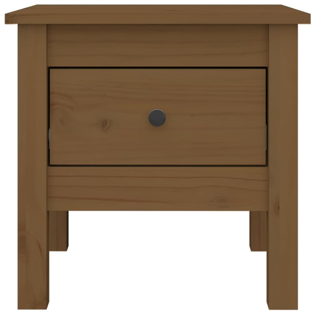 Sidebord 2 stk honningbrun 40x40x39 cm heltre furu