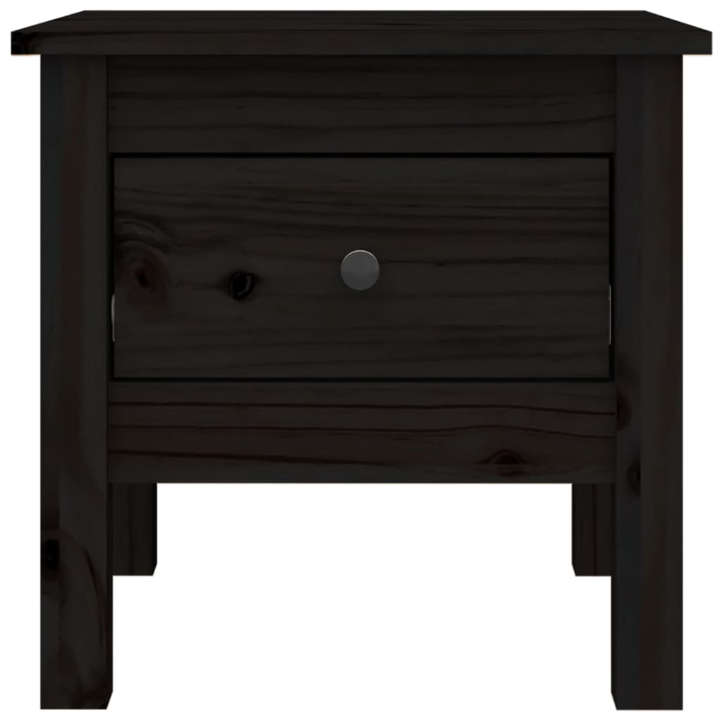 Sidebord 2 stk svart 40x40x39 cm heltre furu