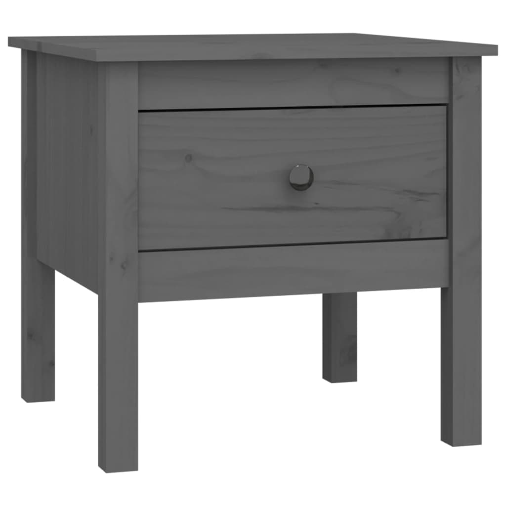 Sidebord 2 stk grå 50x50x49 cm heltre furu