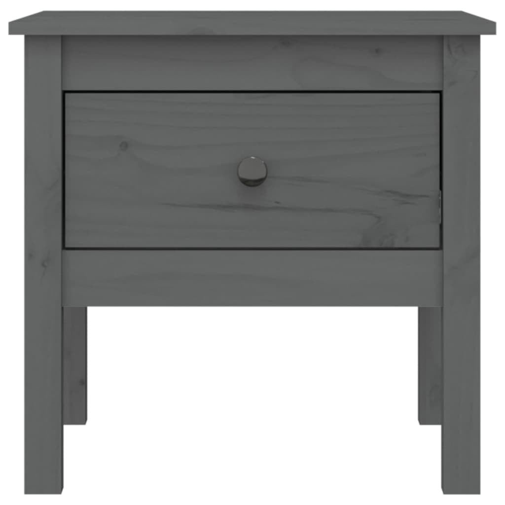 Sidebord 2 stk grå 50x50x49 cm heltre furu