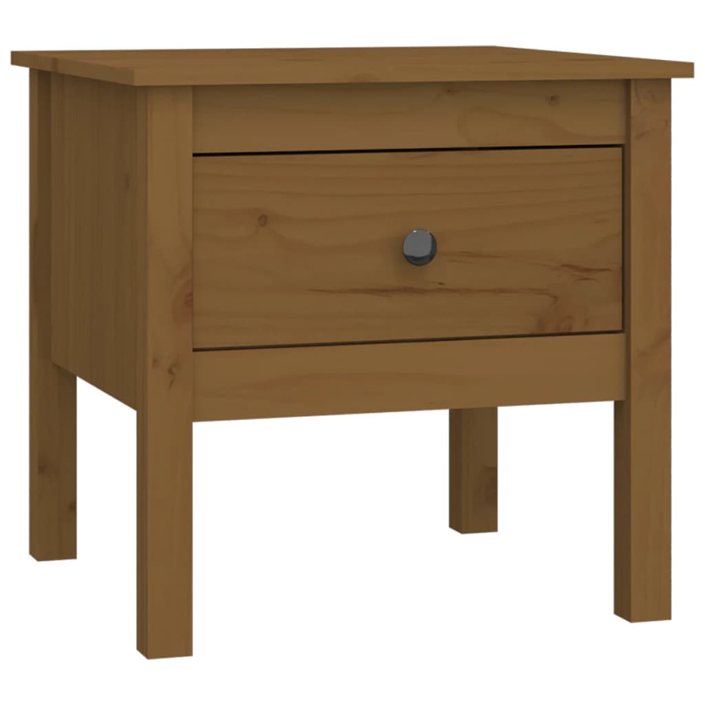 Sidebord 2 stk honningbrun 50x50x49 cm heltre furu