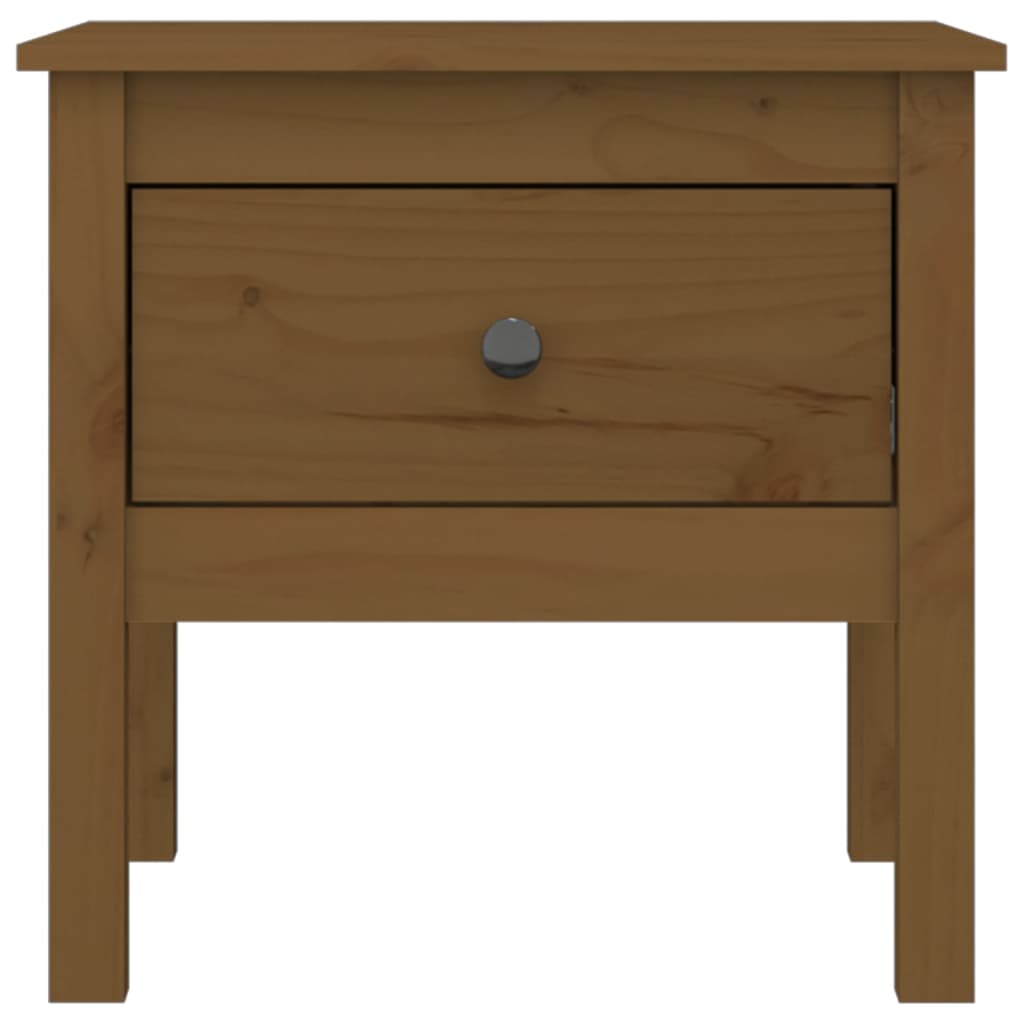 Sidebord 2 stk honningbrun 50x50x49 cm heltre furu