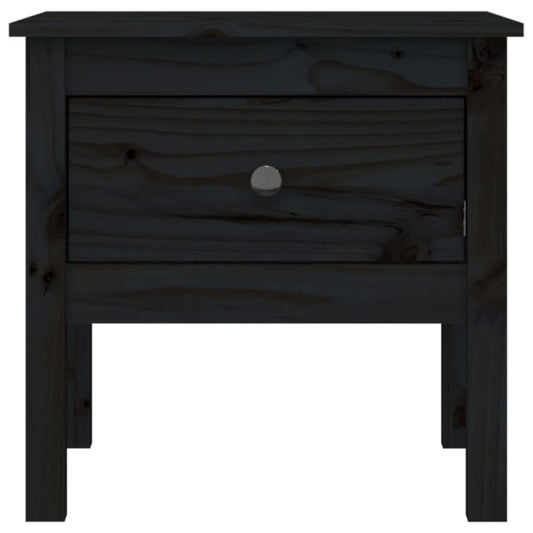 Sidebord svart 50x50x49 cm heltre furu