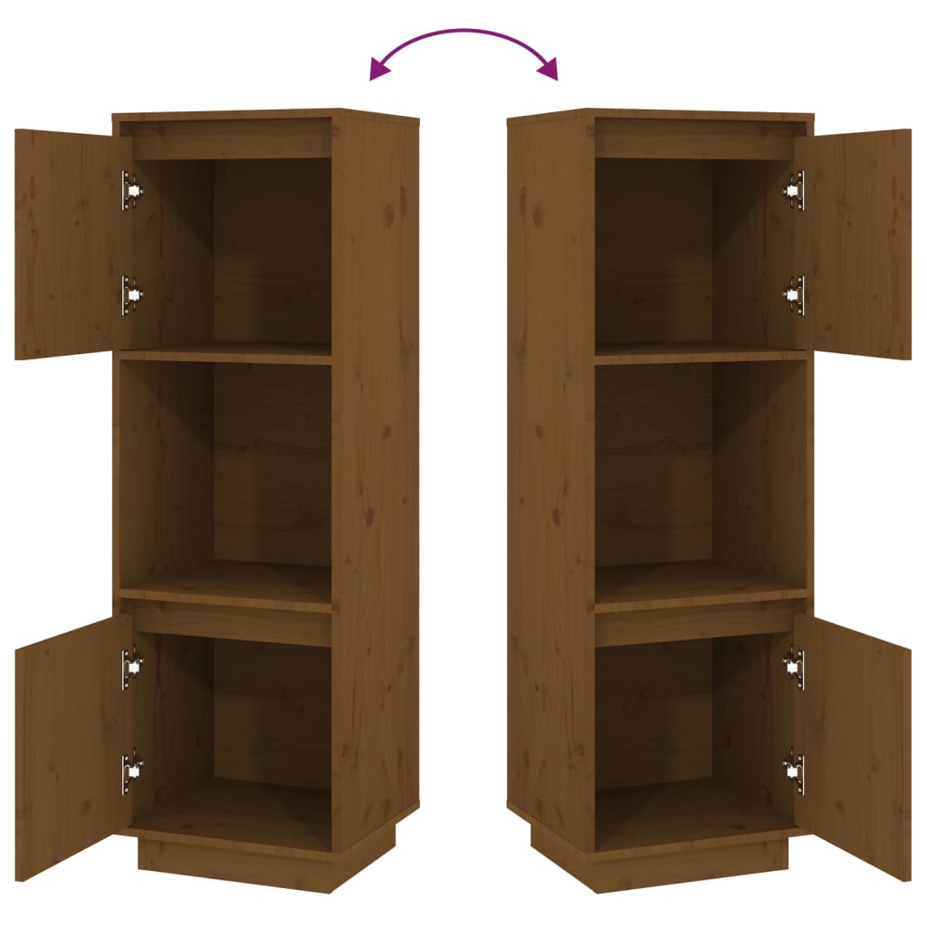 Highboard honningbrun 38x35x117 cm heltre furu