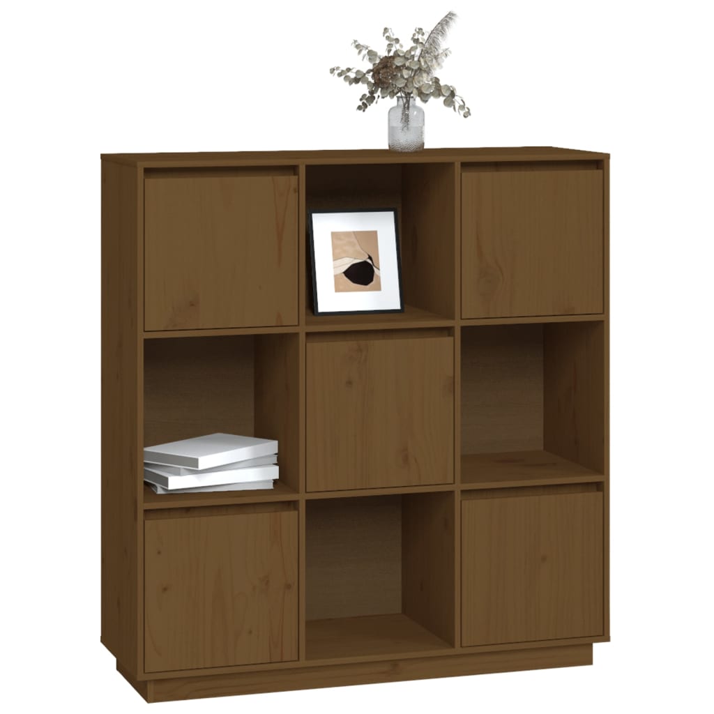Highboard honningbrun 110,5x35x117 cm heltre furu