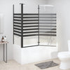 Badekarvegg stripet 120x68x130 cm herdet glass