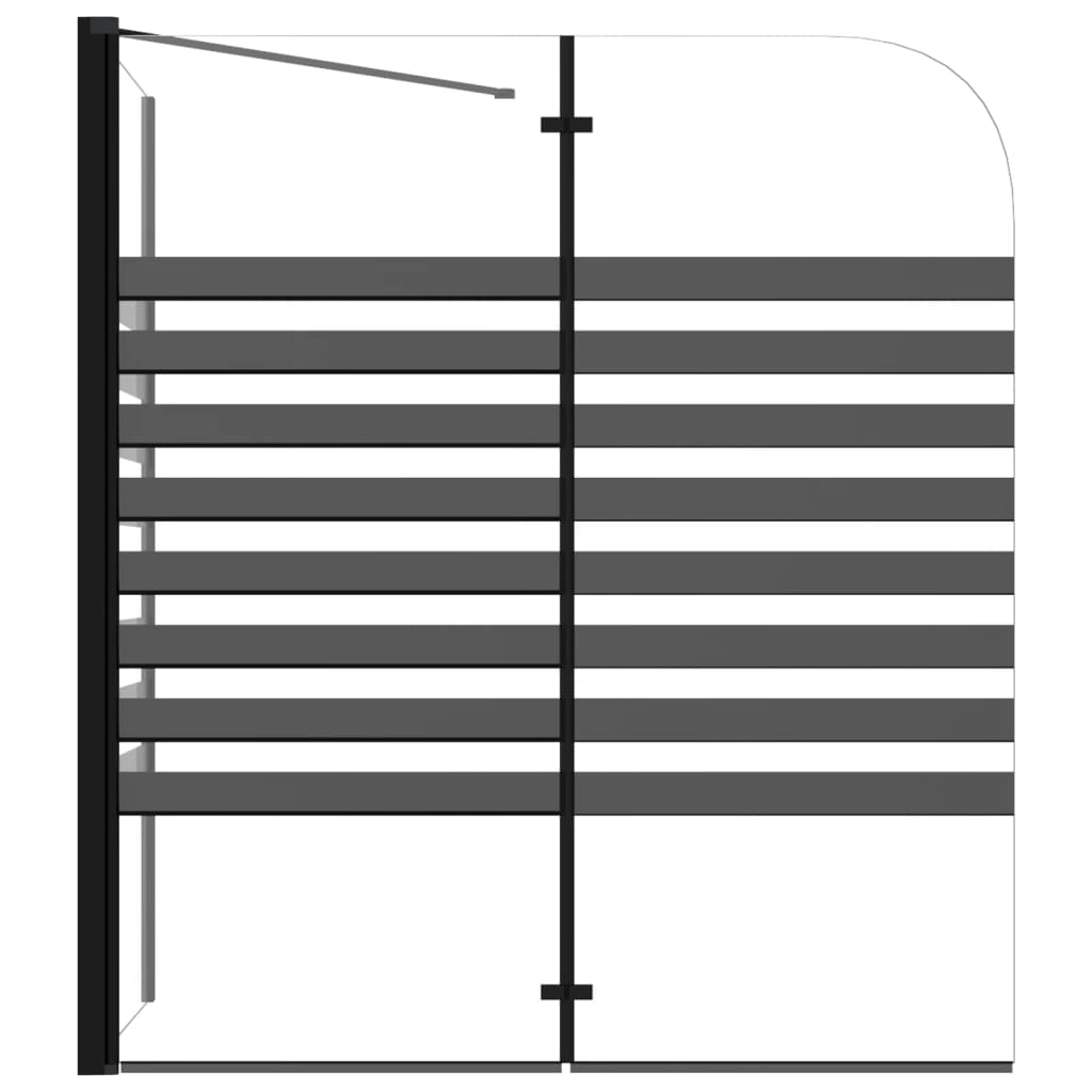 Badekarvegg stripet 120x68x130 cm herdet glass