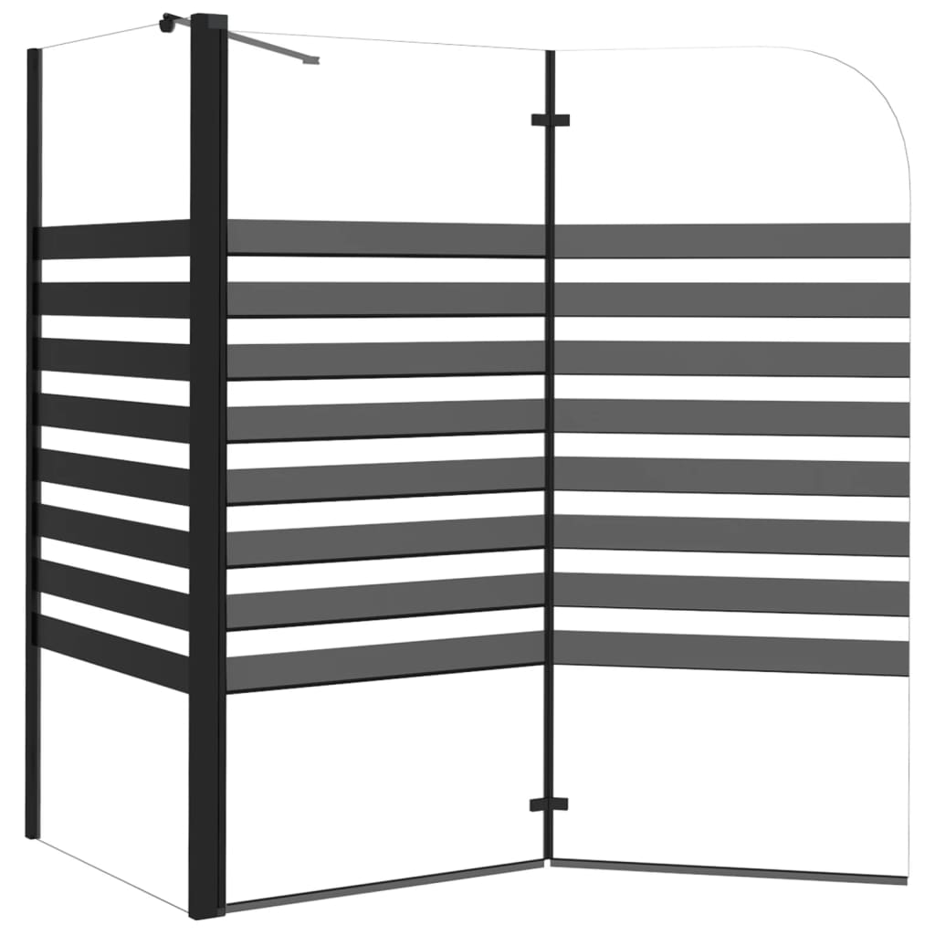 Badekarvegg stripet 120x68x130 cm herdet glass