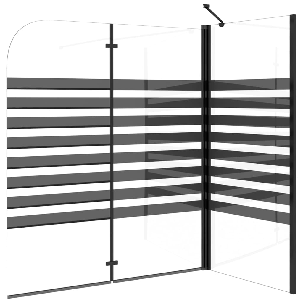 Badekarvegg stripet 120x68x130 cm herdet glass