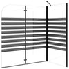 Badekarvegg stripet 120x68x130 cm herdet glass