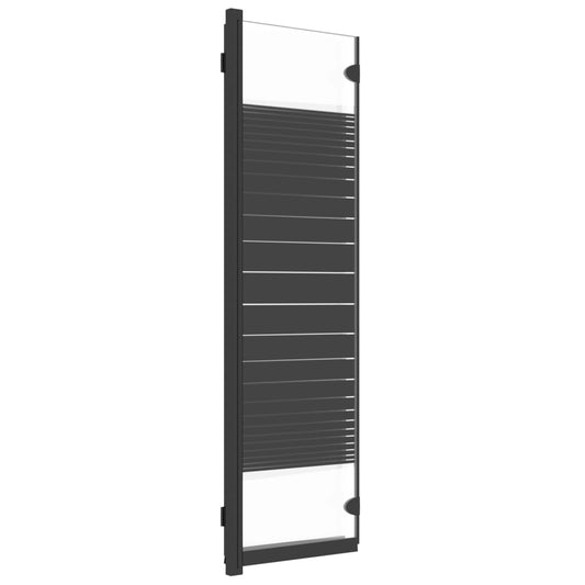 Leddet dusjdør med 3 paneler 130x130 cm ESG svart