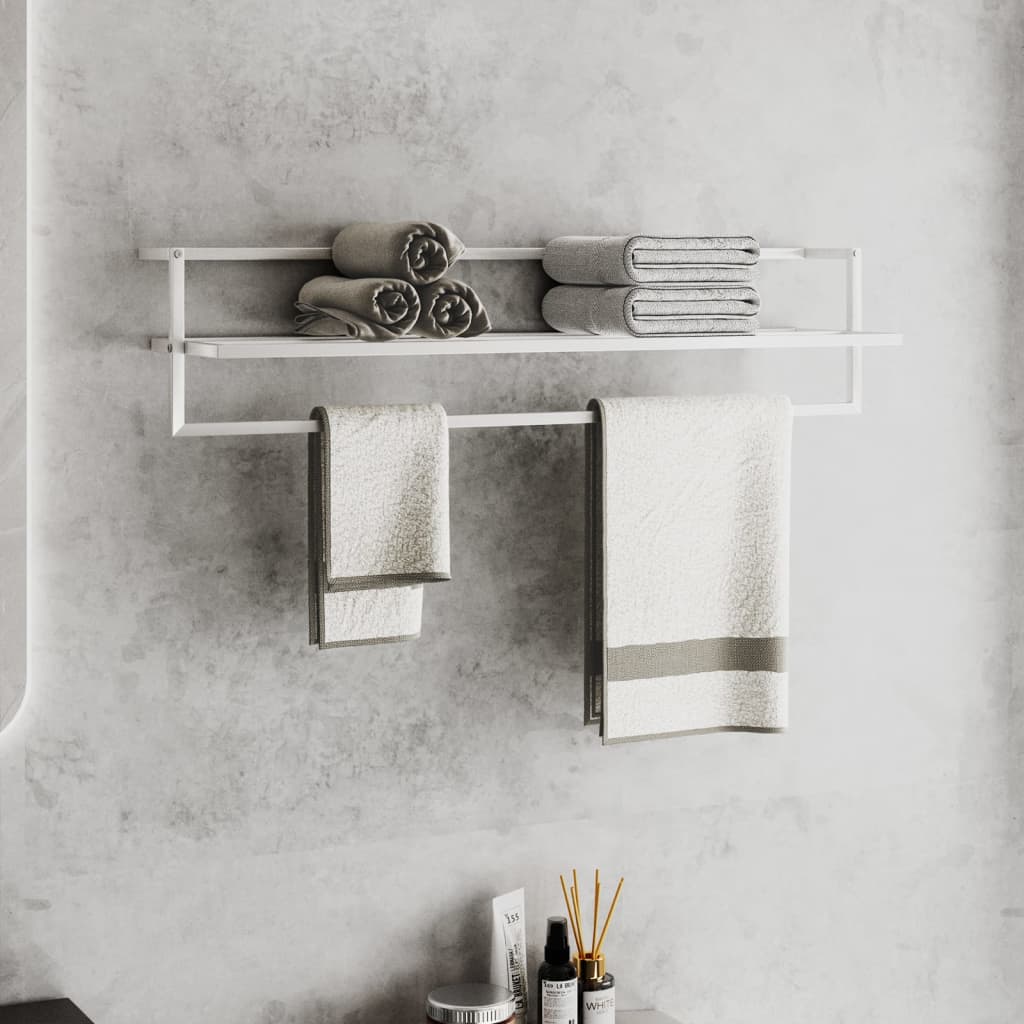 Håndklestativ hvit 95x25x22 cm jern