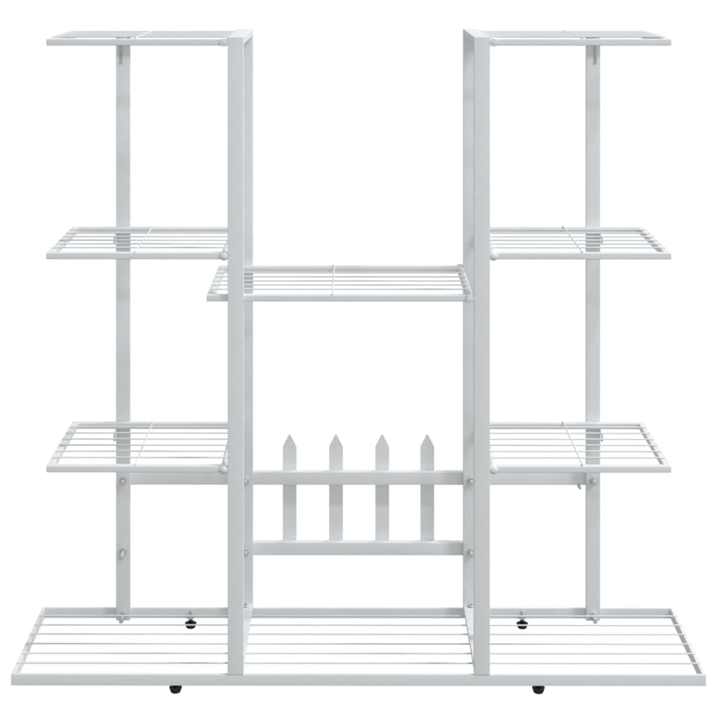 Blomsterstativ 94,5x25x89 cm hvit jern