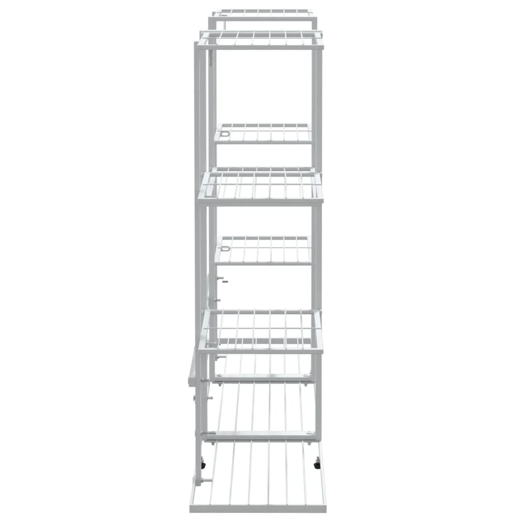 Blomsterstativ 94,5x25x89 cm hvit jern