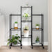 Blomsterstativ med hjul 83x25x103,5 cm svart jern