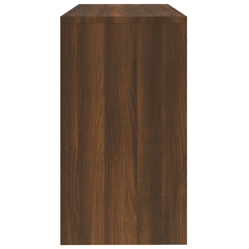 Skrivebord skuff og skap brun eik 100x40x73 cm konstruert tre