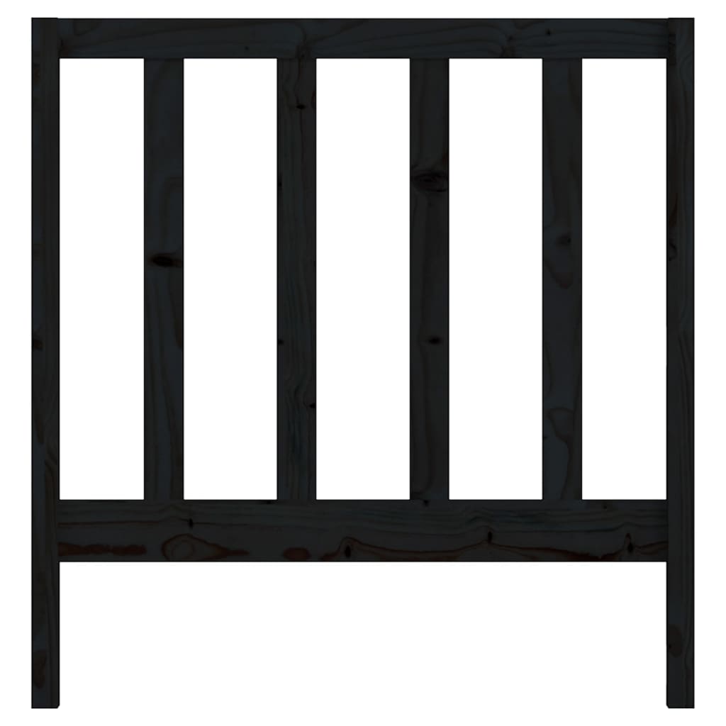 Sengegavl svart 96x4x100 cm heltre furu