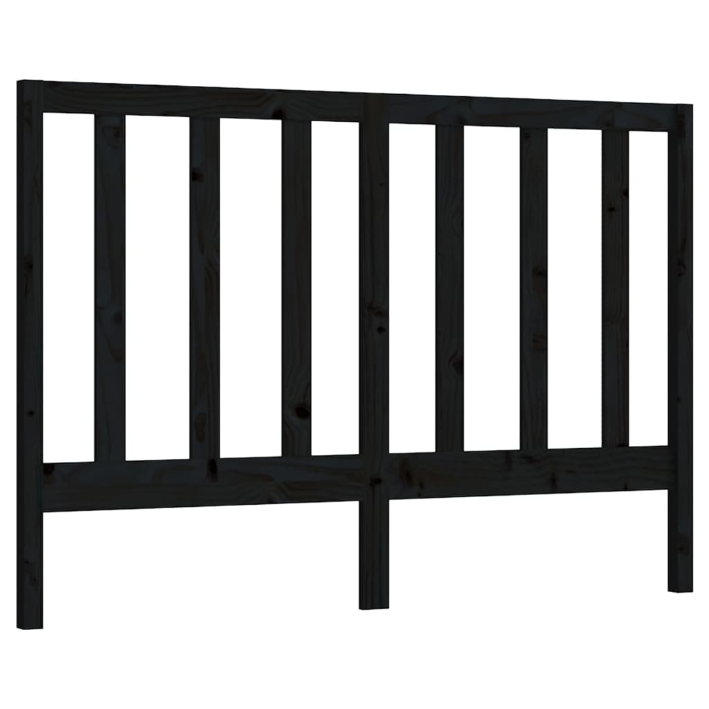 Sengegavl svart 166x4x100 cm heltre furu