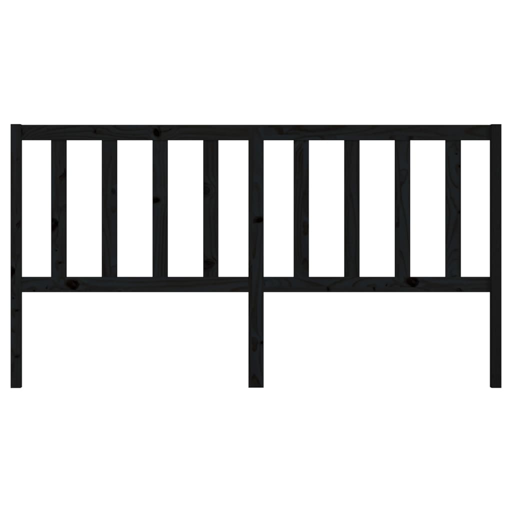Sengegavl svart 206x4x100 cm heltre furu