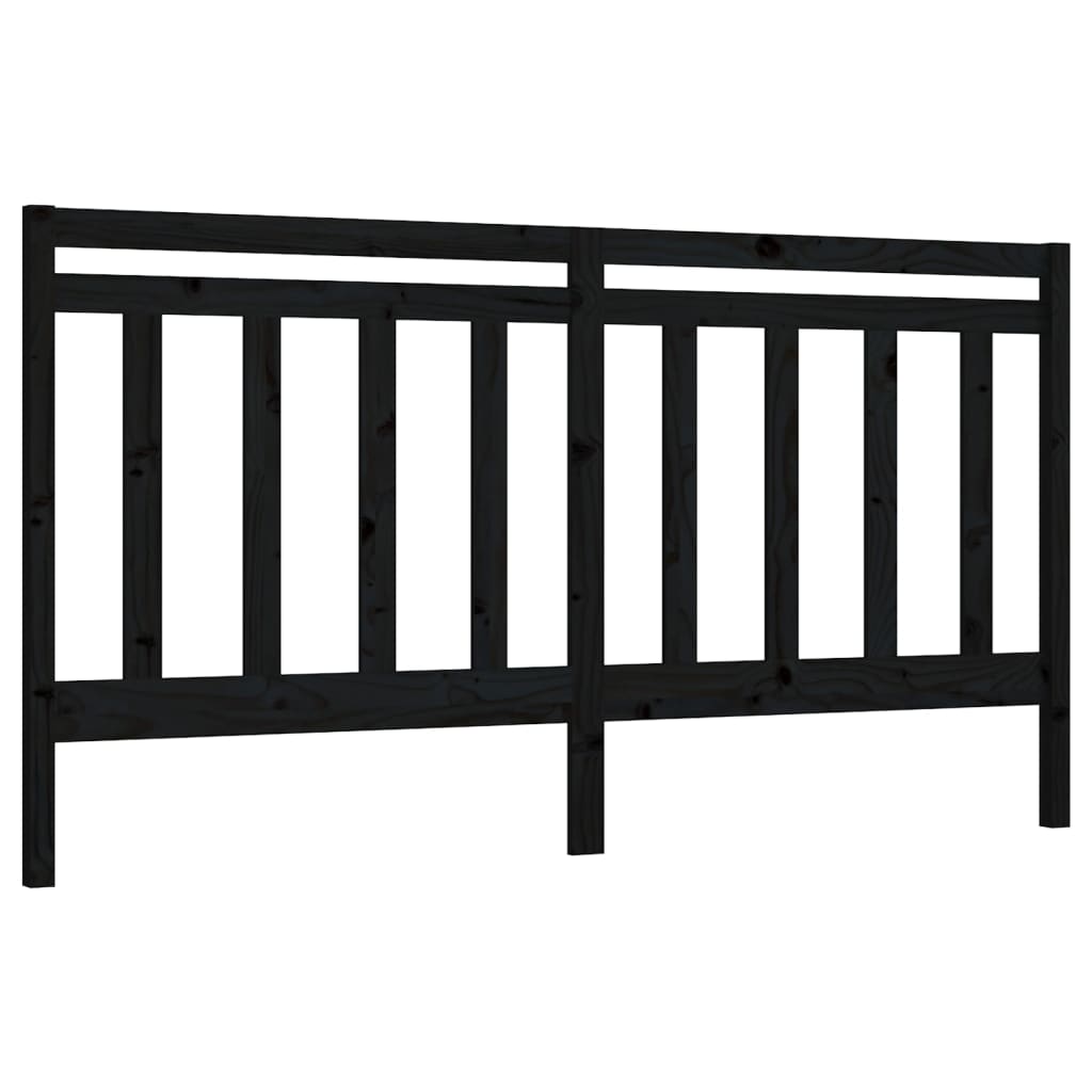 Sengegavl svart 206x4x100 cm heltre furu