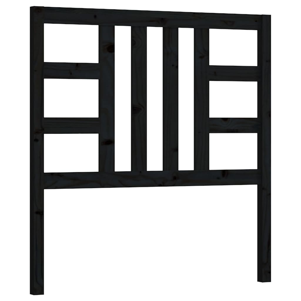 Sengegavl svart 96x4x100 cm heltre furu