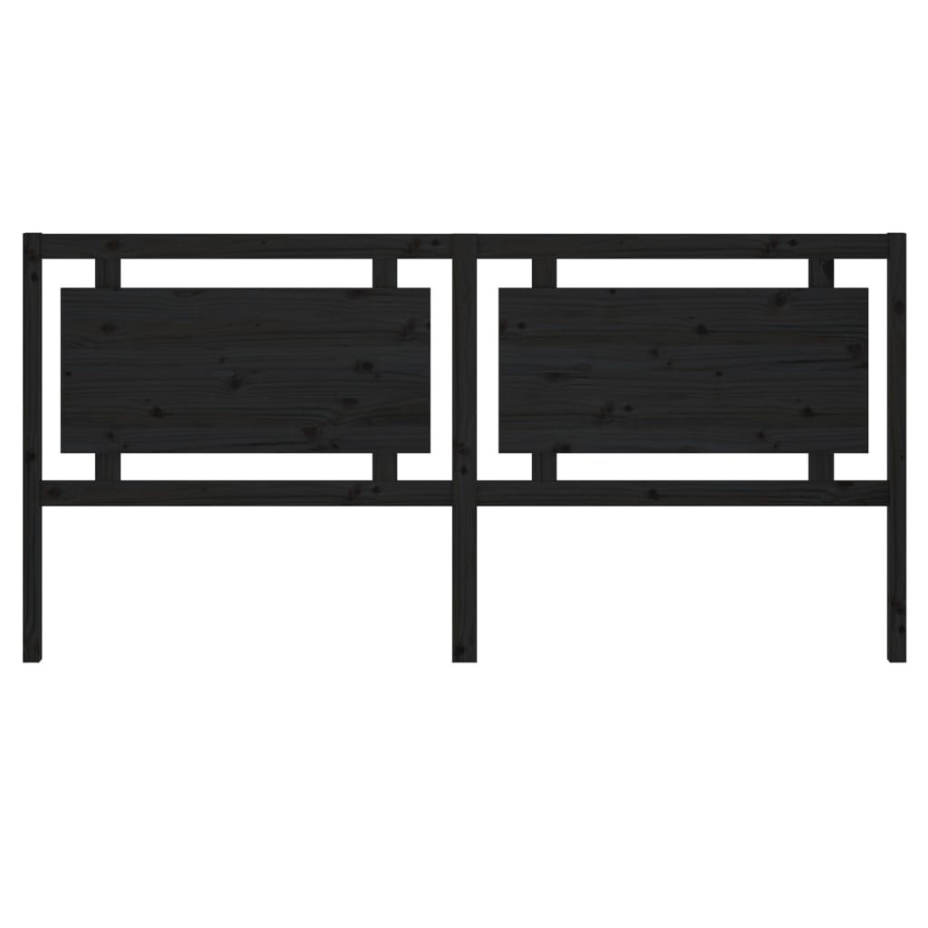 Sengegavl svart 205,5x4x100 cm heltre furu