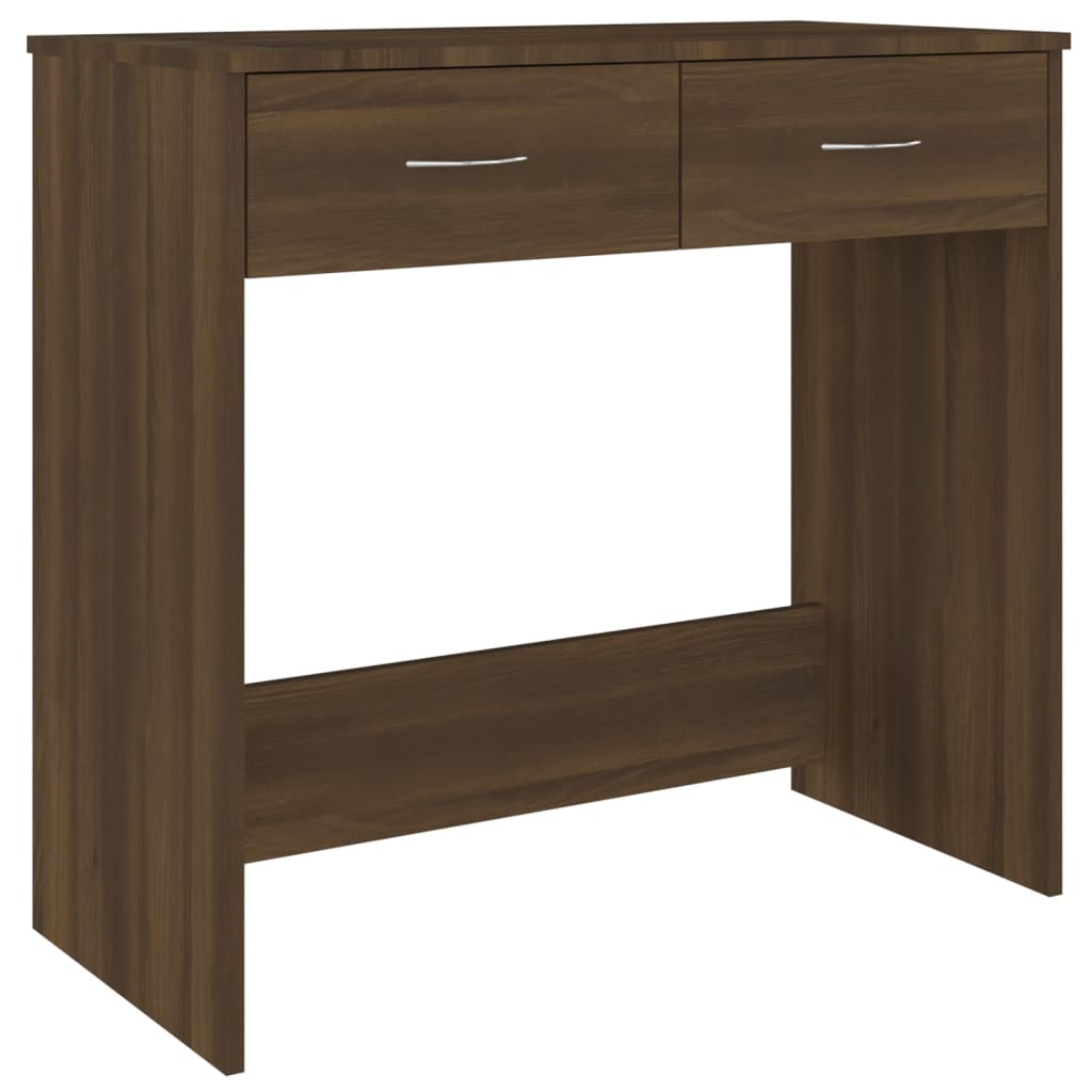 Skrivebord brun eik 80x40x75 cm konstruert tre