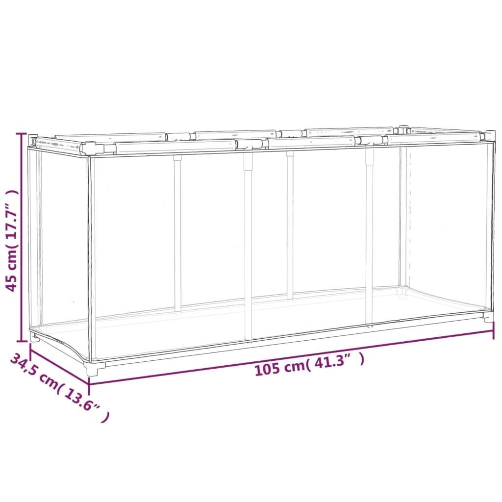 Putekasse svart 105x34,5x45 cm stoff